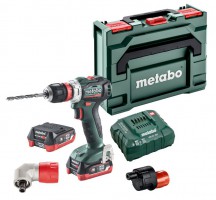Metabo PowerMaxx BS 12 BL Q Drill/Driver 2 x 12V LiHD 4.0Ah, ASC 55 Charger, metaBOX 118 plus Quick change angle adapter £199.95
